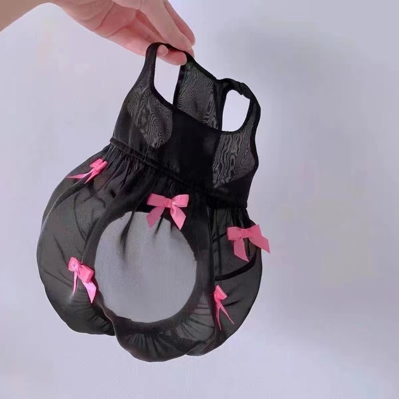 T1054 Pet clothes spring and summer new bow dress gauze skirt Teddy Bichon dog cat clothes