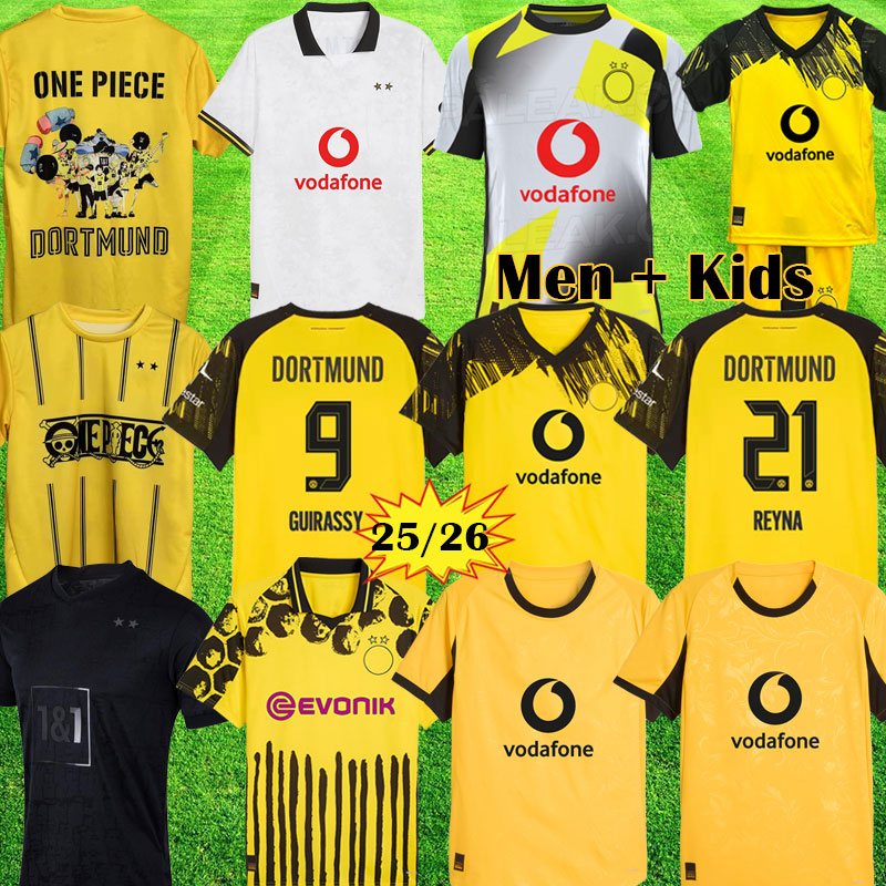 JOBE dortmunds trikot soccer jerseys 25 BVBs Special GUIRASSY 25 26 4th SABITZER football shirt ADEYEMI BRANDT All Black men kids Kits Borussias trikots 2345