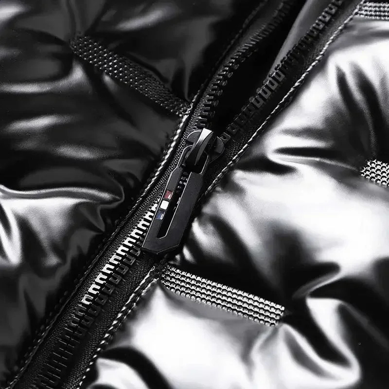 Parkas Glossy Male Padded Coats Hooded Male Down Jacket Korean Clothing Padding Outerwears in External Clothes 250827