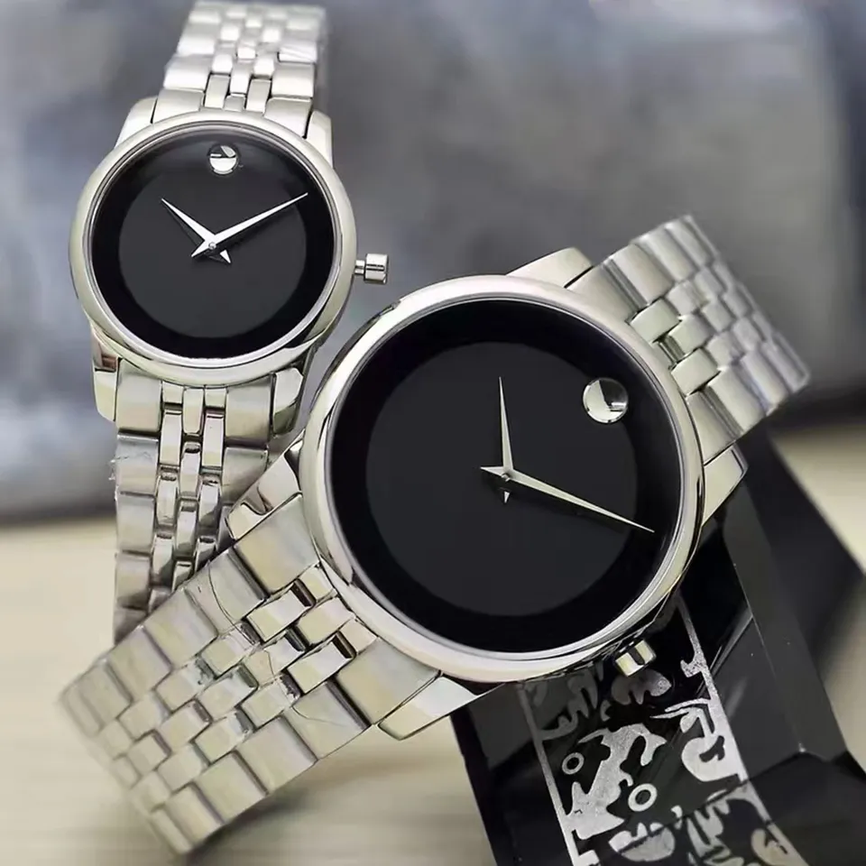New Mens and womens designer watches made of stainless steel material 40mm28mm quartz movement womens simple watches mens luxury watches Christmas gif