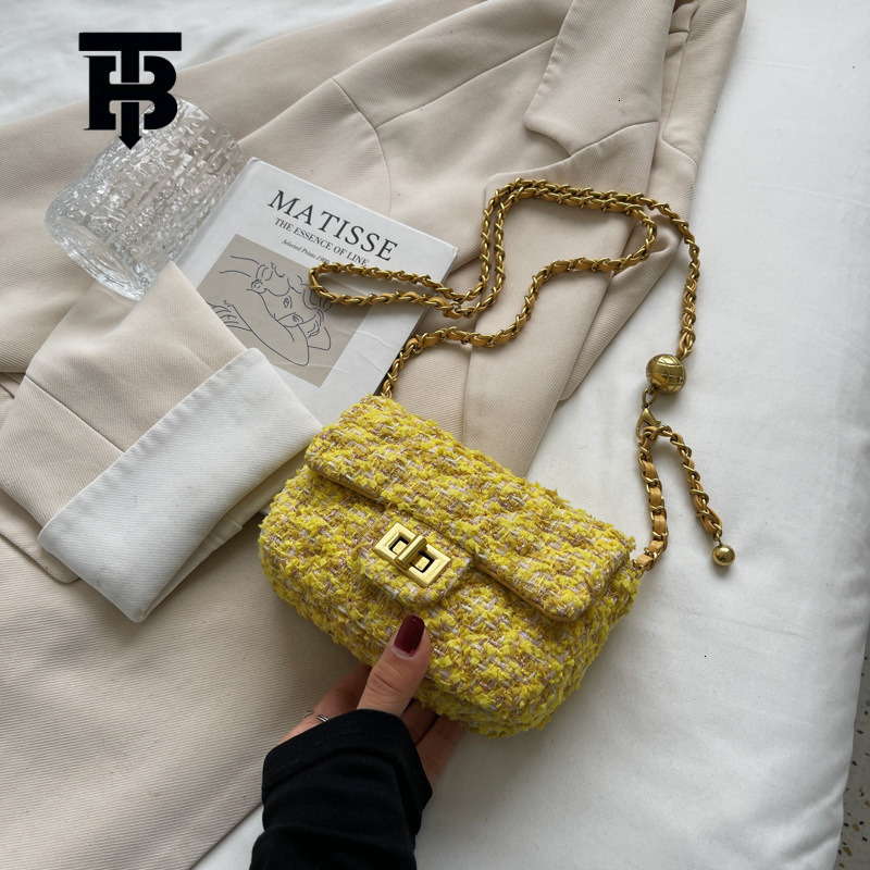 TB BHULAMTE Designer Luxury Women's New Small Fragrant Wind Bag Handbag Mini Fashion Cotton And Hemp Crossbody Bag Small Bag Cute Shoulder Bag