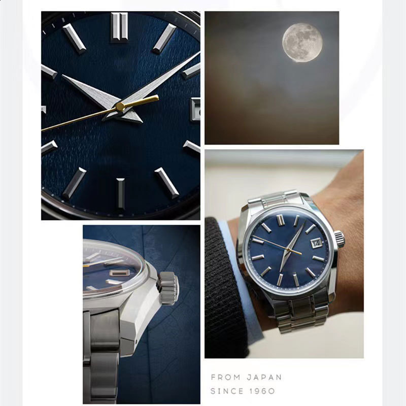 GS Business Scan Second Quartz Watch Mens Casual Wristwatch Fashion with Calendar Steel Band Watch 240716