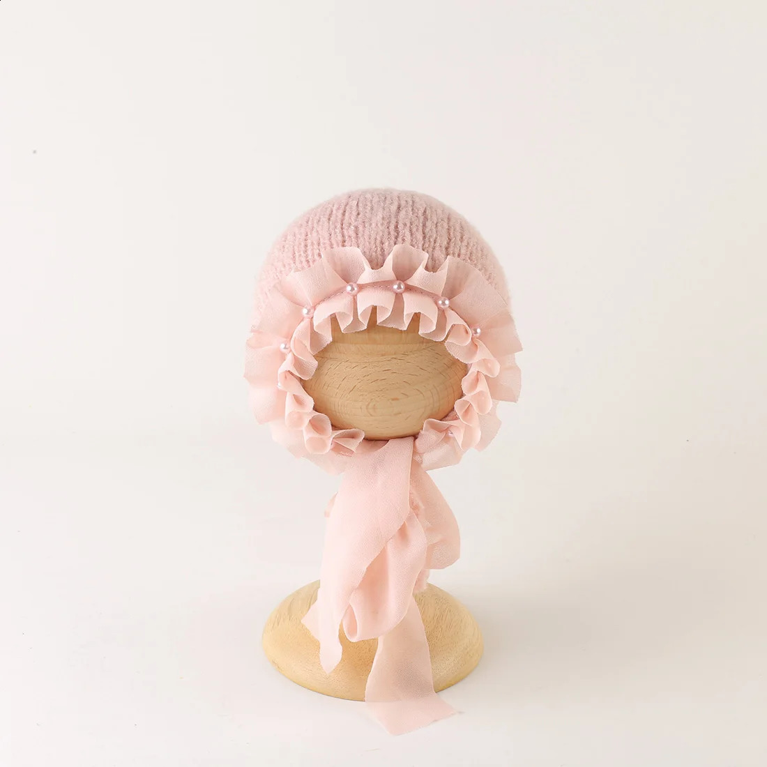 Vintage Lace Baby Girl Ruffle Bonnet Po Shooting Props knit Garden Floral Hat Infant born pography Cap Accessory 250827