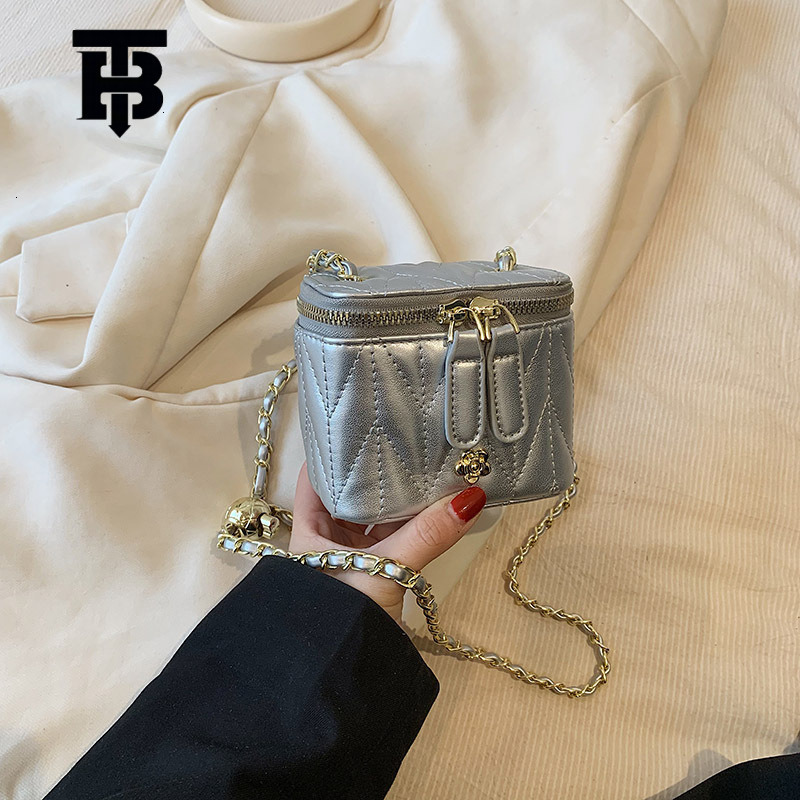 TB BHULAMTE Camellia Women's Mini Chain Shoulder Bag Designer Luxury Small Fragrance High End Niche Crossbody Bag Double Zipper Makeup Bag Free S