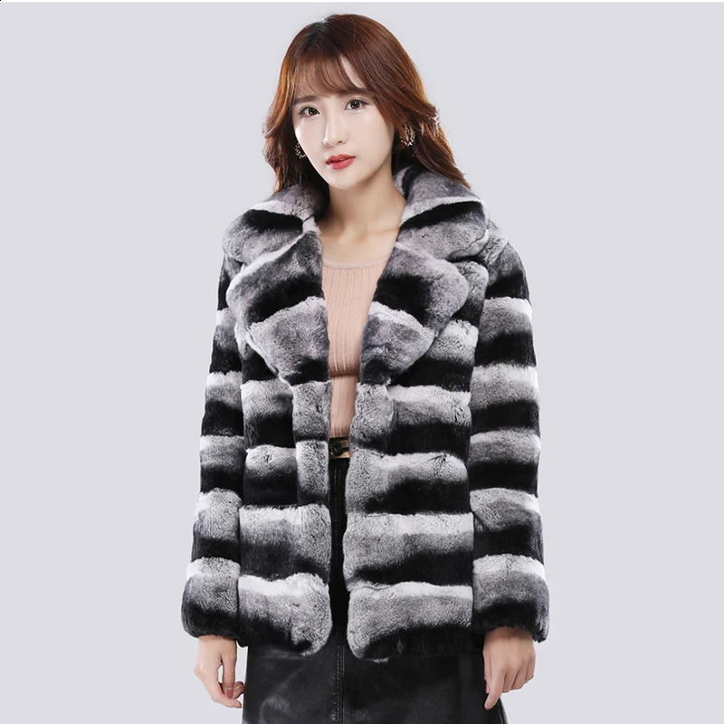 Womens winter mink coat casual warm fur jacket short 250826