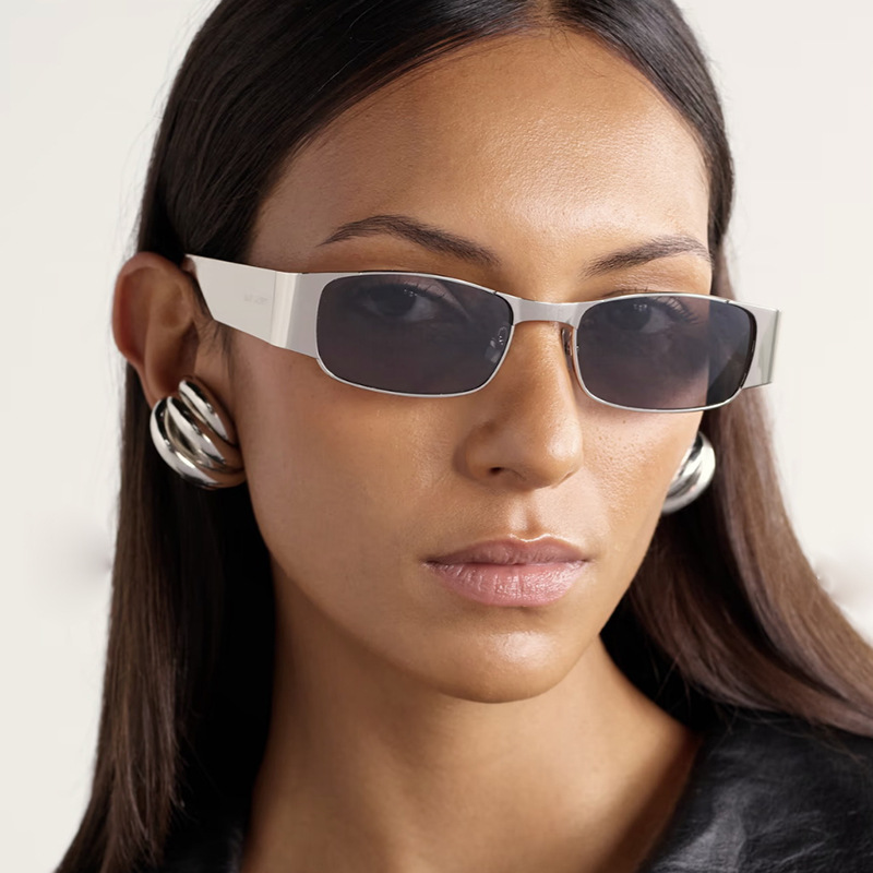 2025 Small Square Metal Sunglasses for Women Luxury Minimalist UV 400 Protection Fashion Shades