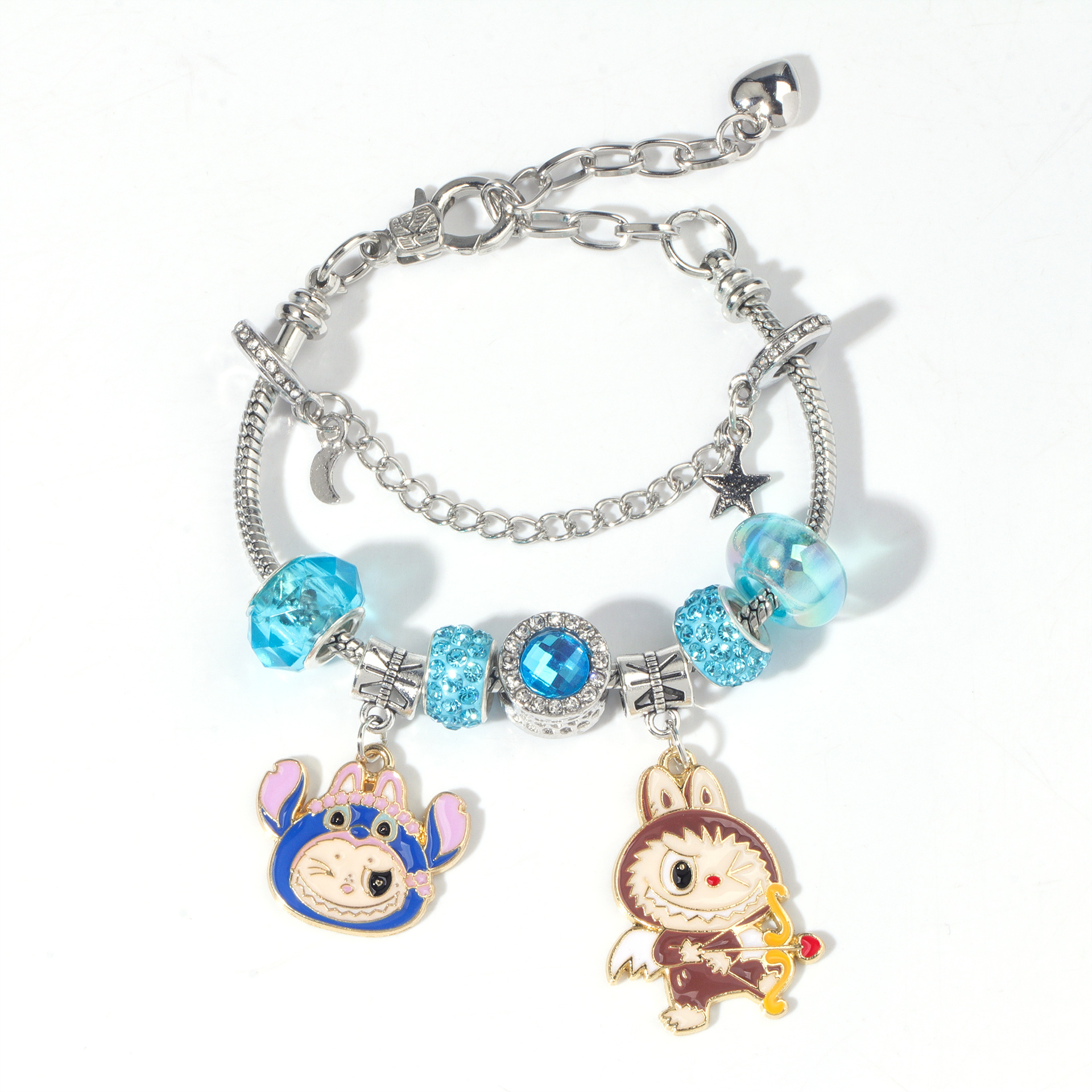 Handmade Designer Jewelry Beaded Bracelet with Cartoon Kuromi Labubu Charms - Trendy Kawaii Accessories for Fashion - Loving Women My Melody Cinnamoro