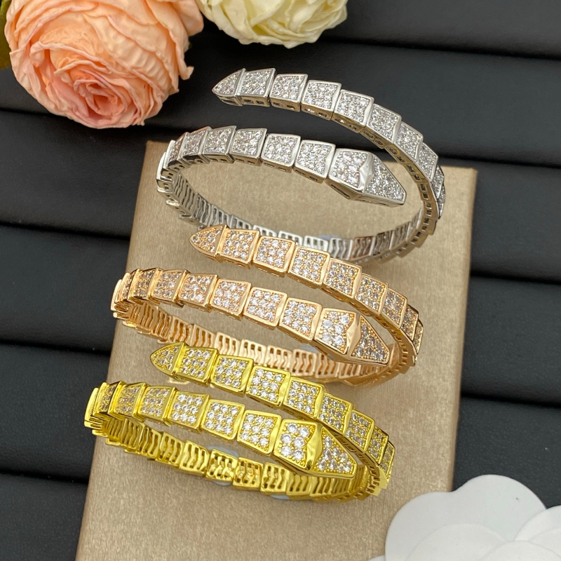Luxurious Brand Design Bracelet Snake Shape High-quality Heavy-duty Bracelet Bracelet Ring Set Diamond Bracelet Ring Set Brand Gift