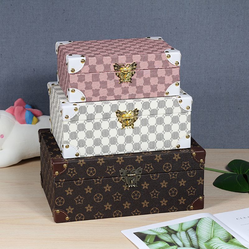 T5K High-Value Plaid design Desktop Bedroom Nightstand High-End Light Small Storage Box Entryway