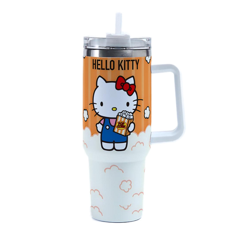 Water Cup Thermos Cup Water Bottle Large Capacity household thermos cup Car Mounted Cup Cartoon Series with Handle with Straw Portable Tea Cup 304 Sta