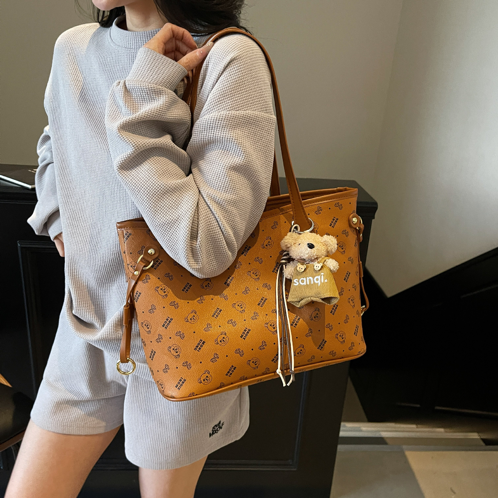 Cute Cartoon Print Tote Bag Designer Bag Women S Free Delivery To Your Door New Luxury Bag College Student Class Shoulder Bag Large Capacity Handbag