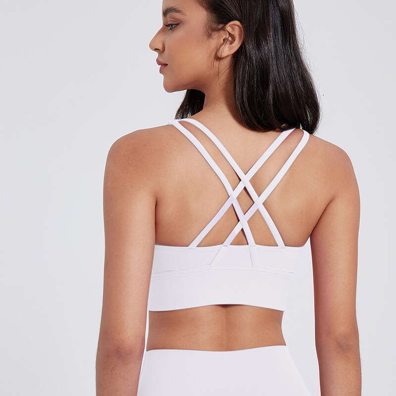 New High-Intensity Yoga Vest with Integrated Chest Pad, Thin Straps, Beautiful Back, Fitness Bra, Sports Underwear