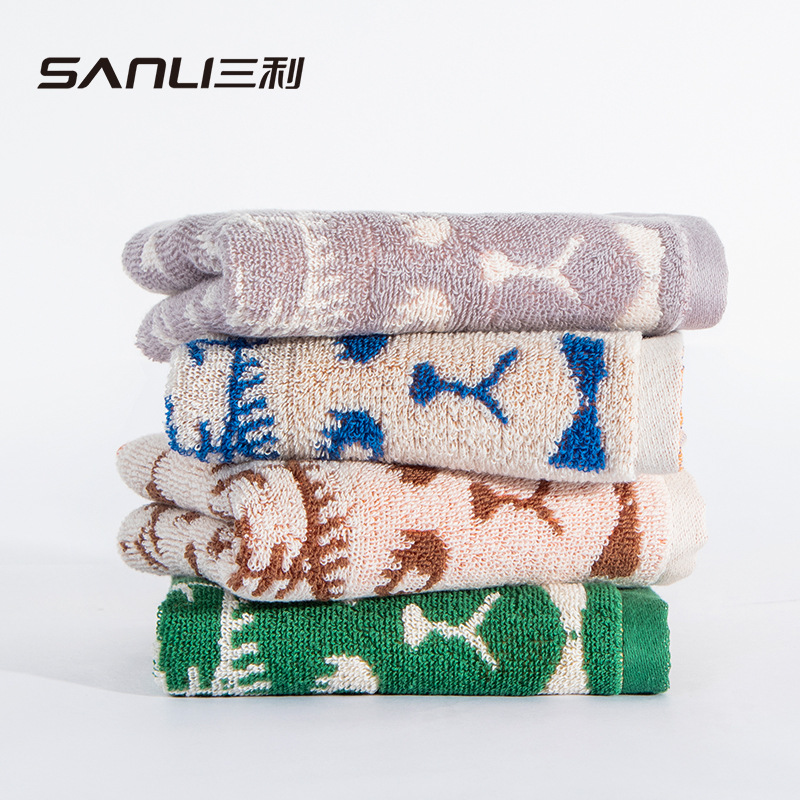 Pure cotton jacquard cat towel graffiti children's face towel 31*60 medium towel new 68g face towel