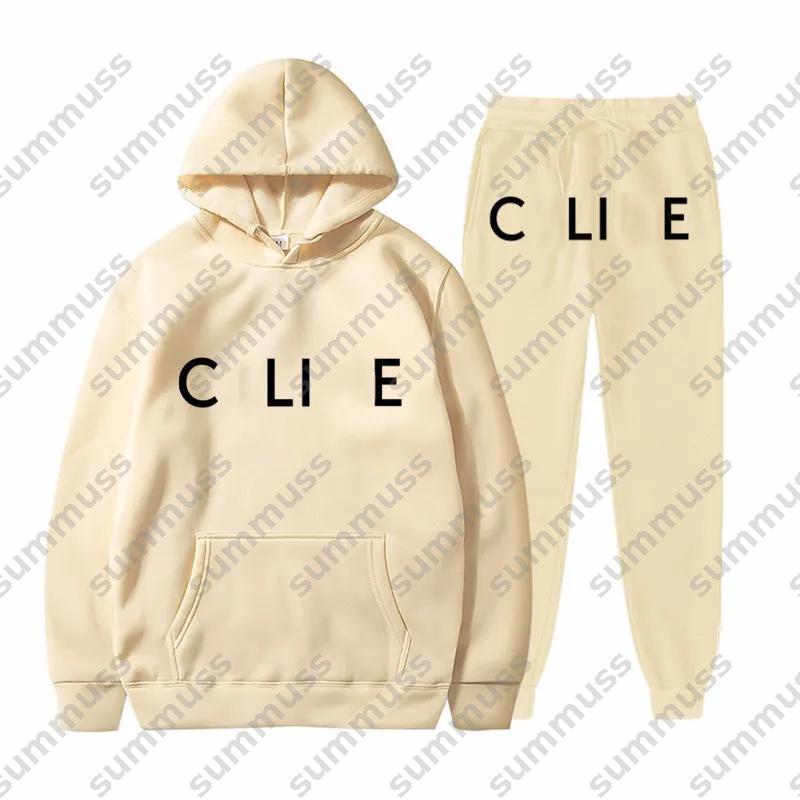 Designer Men Set Autumn Winter Letter Printed Loose Hoodie Bound-foot Trousers Men Women Fashion Casual Sports Set Size S-3XL