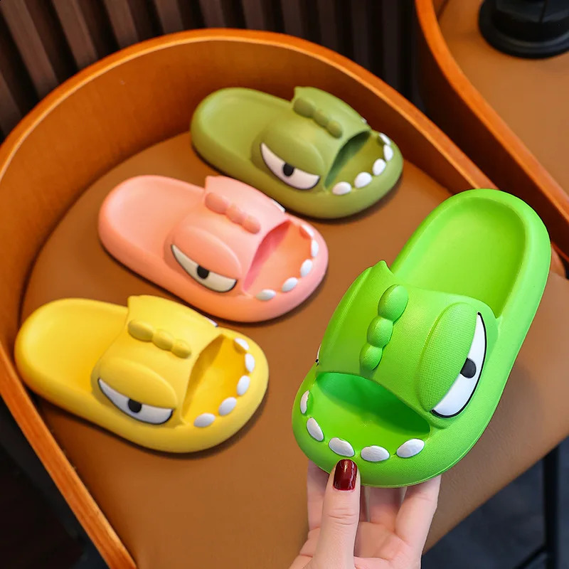 Eyriphy Children Dinosaur Slippers Fashion Cute Cartoon Sandals Soft Sole NonSlips Beach Shoes Kids Teenager Bathroom Slides 250827
