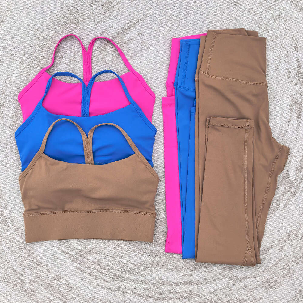 Brushed Tight-Fitting Back Yoga Elastic High-Waist Outfit for Women Outdoor Running Fitness Sports Set