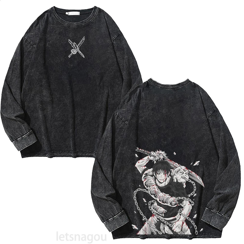 Jujutsu Kaisen Anime Zip Up Hoodies for Men Women 100Cotton Toji Print Gothic Harajuku Zipper Sweatshirts Casual Manga Pullover 250818