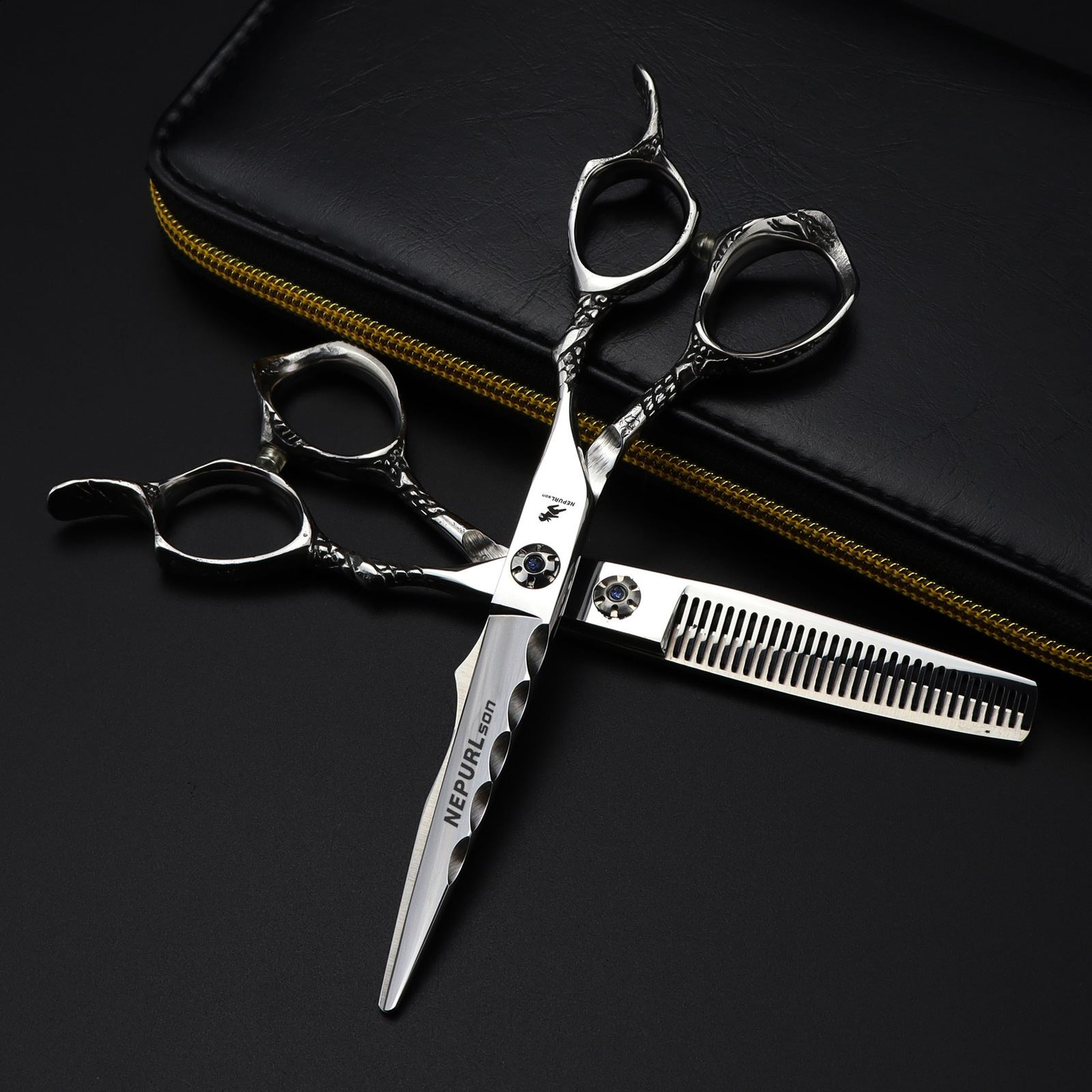 6.0 Inch Small Dragon Handle Naisen Hairdressing Scissors Haircut Scissors Flat Scissors Bangs Scissors Thinning Scissors 240621