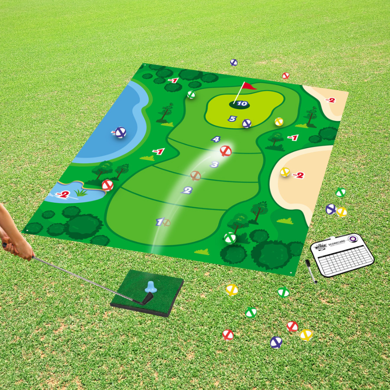 Backyard Kids Golf Game Set Authentic-Looking Greenery and Challenging Holes for Family Fun