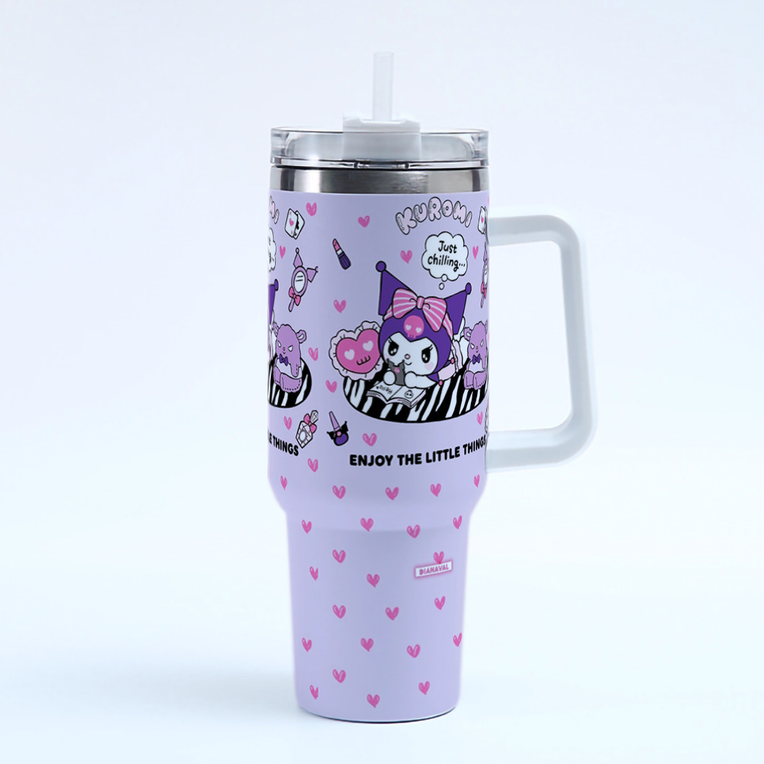 Water Cup Thermos Cup Water Bottle Large Capacity household thermos cup Car Mounted Cup Cartoon Series with Handle with Straw Portable Tea Cup 304 Sta