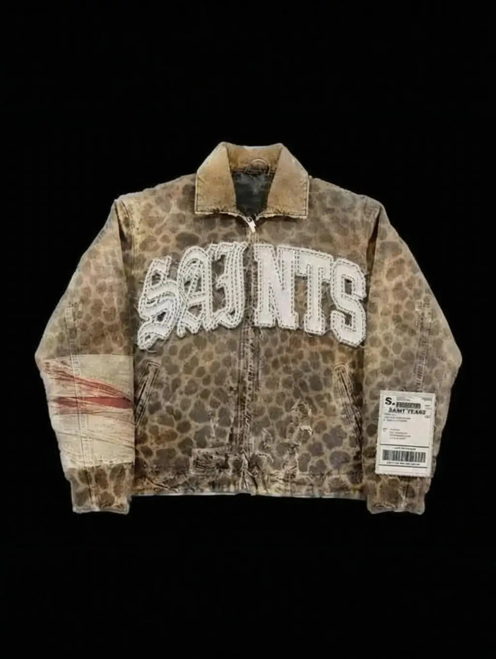 Y2K Hip Hop Punk Retro Jacket Men Women Gothic Camouflage Leopard Letter Patch ed Oversized Loose 251009