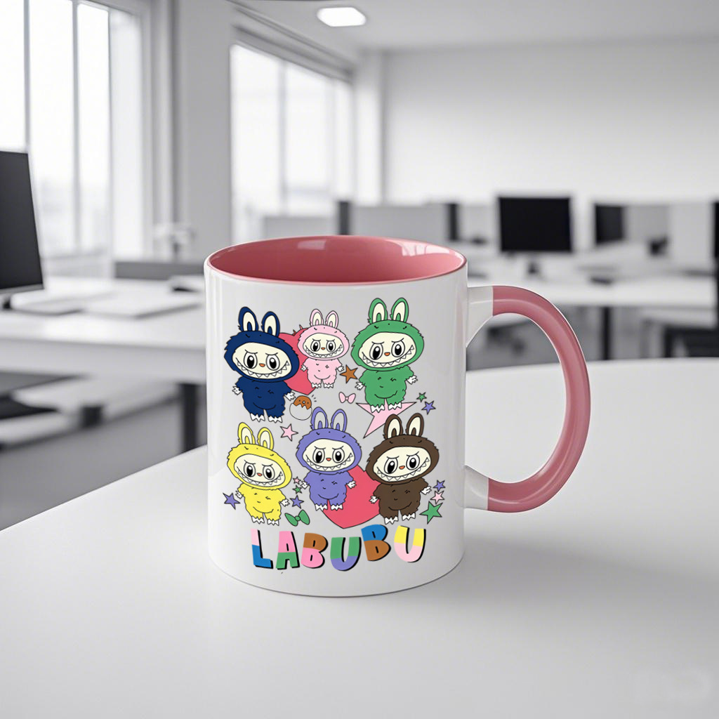 Pop Mart Mug Drinking Cup Ceramic Cup Labubu Water Cup Printed Cartoon Pattern Cup Coffee Cup Tea Cup Office Decoration with Handle Cartoony Design Ch