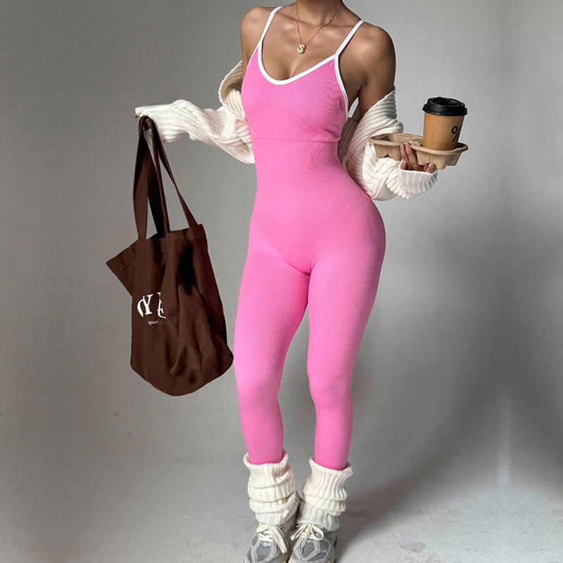 High-Impact Sports Onesie with Fast Drying Fabric Available in Soft Pink Shade