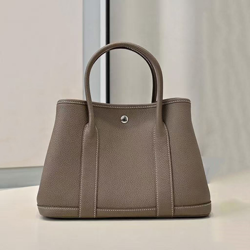 12A Designer Garden Tote Bag Handmade Stitching Semi maual wax line real leather calfskin women men Designer bag Beeswax thread sewing Top quality 30cm 36cm