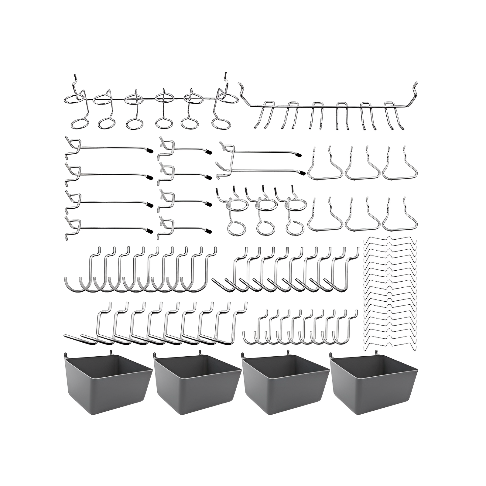 80pcs ABS Plastic Pegboard Hooks Set - Non-Rusting & Lightweight (Tools Not Included), for 1/8" & 1/4" Pegboard, Garage Garden Tool Organiza