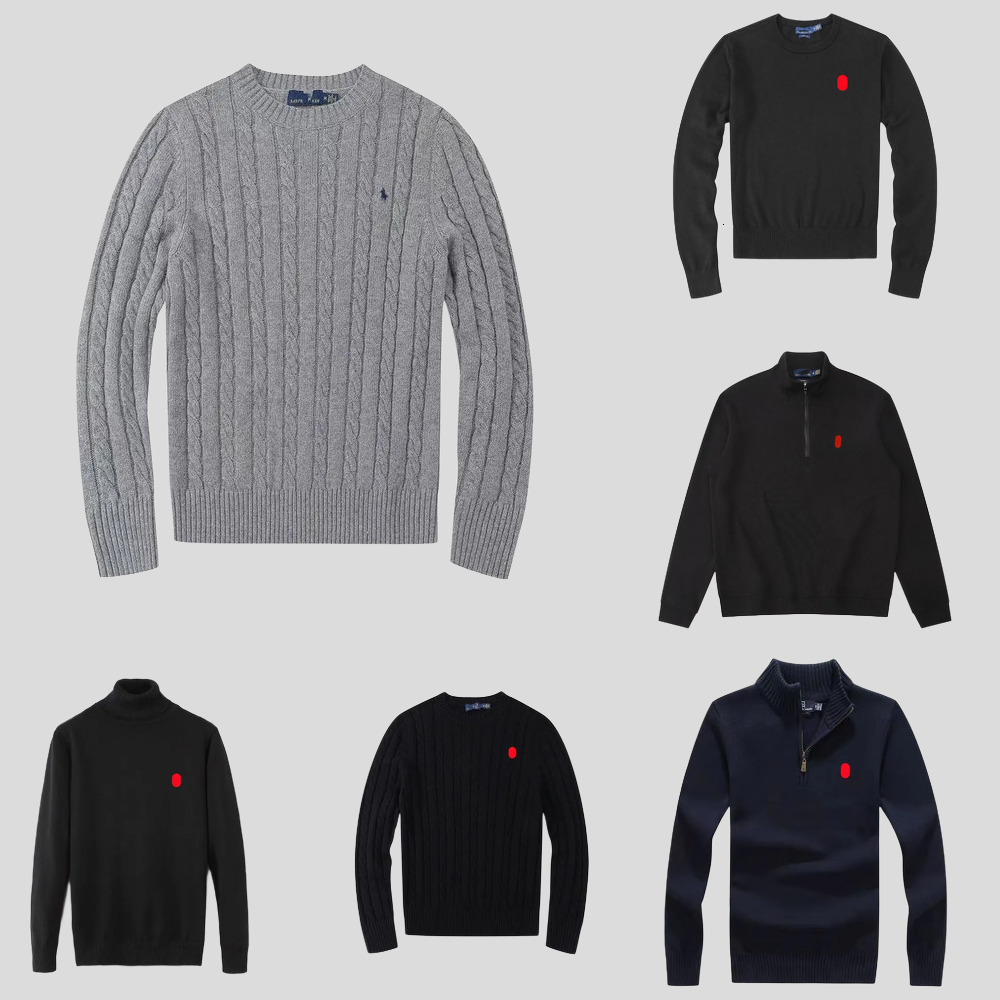 rl Mens Jumpers ralphity Sweater Men Designer Sweater Laurenly Men Knitted Sweater Pullover Winter Coat Letter Embroidery Winter Quarter Zip Mens Cardigan Men 49