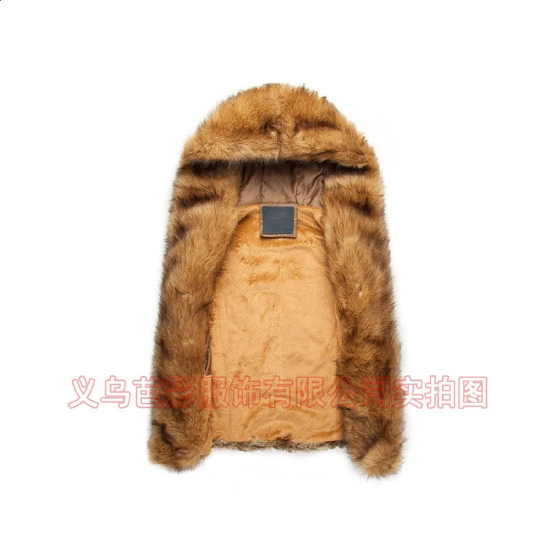 Men Faux Fur Coat Casual Vest Jacket Thick Warm Coats Sleeveless Hooded Outerwear Short Jackets Slim Fit Winter 2023 250826