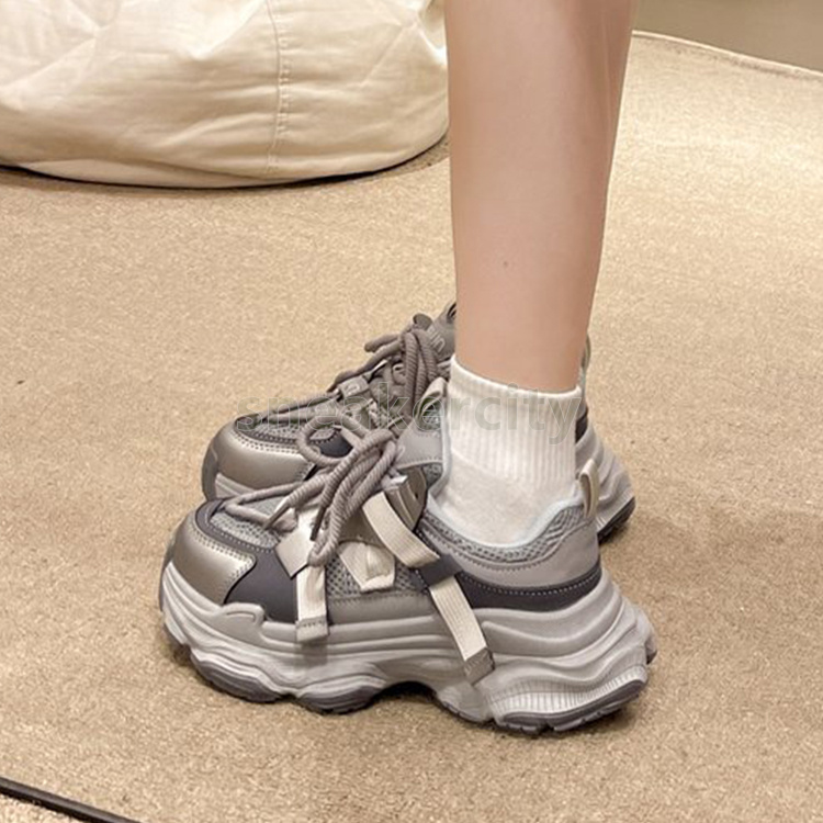 designer shoes women platform sneakers versatile womens trainers gray purple comfort durable height increase chunky sneaker size 35-40