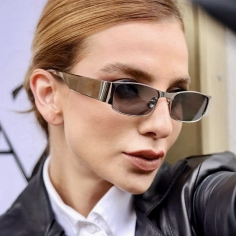 2025 Small Square Metal Sunglasses for Women Luxury Minimalist UV 400 Protection Fashion Shades