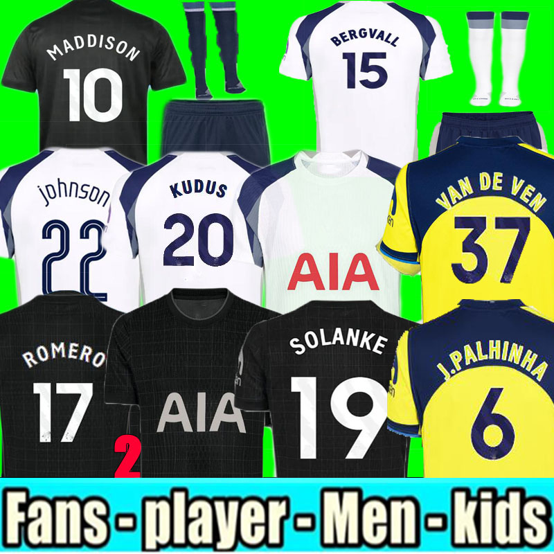 4XL 25 26 ROMERO VAN DE VEN Soccer Jerseys fans player 2025 2026 men kids Football shirt KULUSEVSKI MADDISON VICARIO Pedro Porro Johnson GRAY BERGVALL final Winners