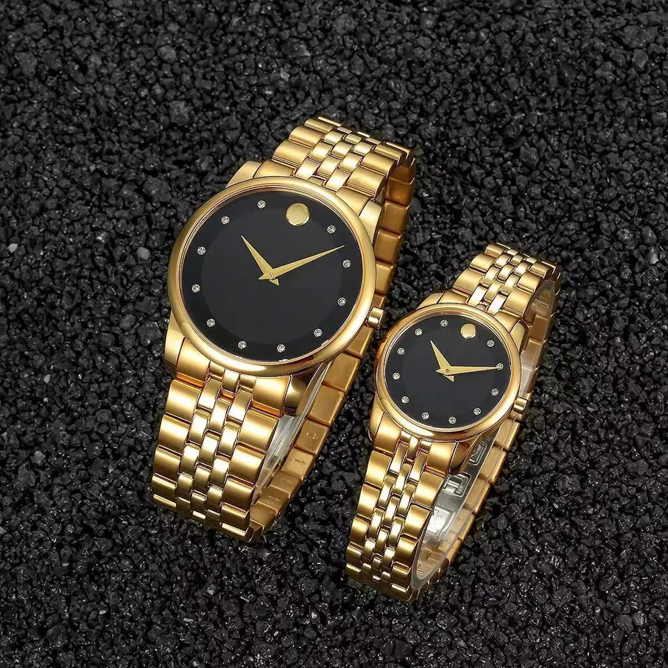 New Mens and womens designer watches made of stainless steel material 40mm28mm quartz movement womens simple watches mens luxury watches Christmas gif