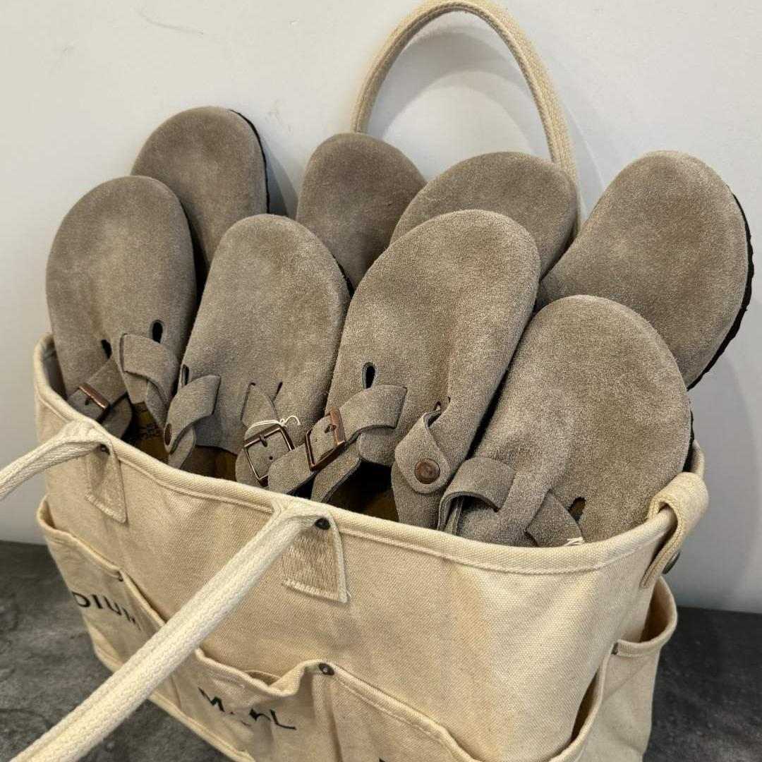 Unisex Leather Cork Slippers Fashion Suede Mules Slipper Classic Cork Antislip For Outdoor Slippers With ArchSupport