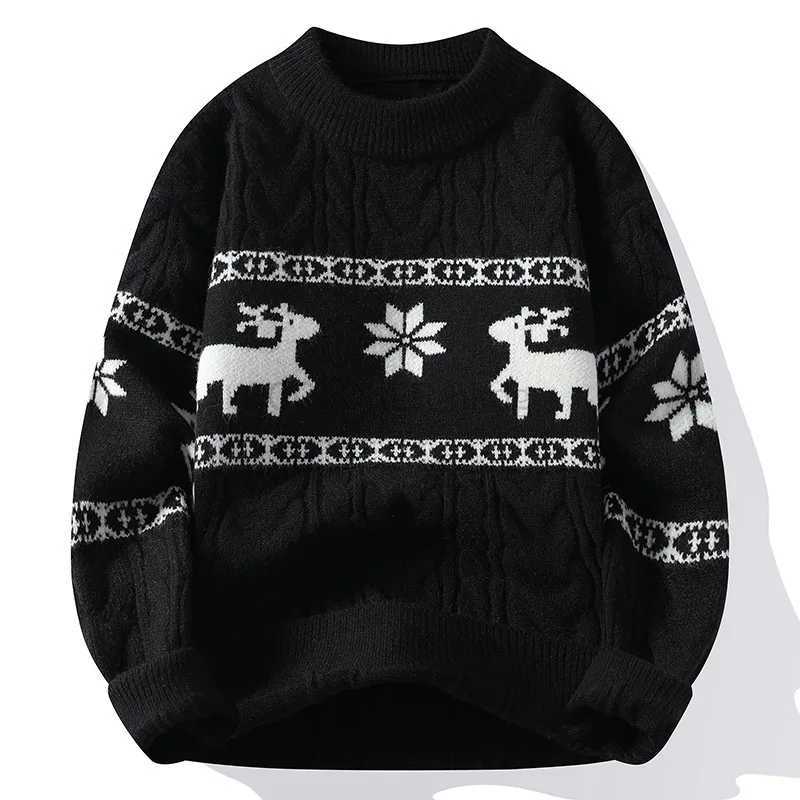 Family Christmas Sweater Reindr Pattern Long Slve Crew Neck Xmas Holiday Pullover Knitwear Korean Sweater Men Jumper Pullover S251110