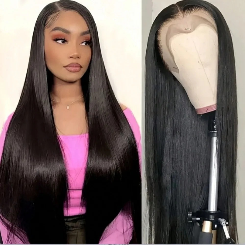 30 40 Inch Ready To Wear 13x4 13x6 Straight HD Lace Frontal Wigs High Density 360 Front Human Hair Gluelesss Closure Black Wig Pre Plucked For Women 2