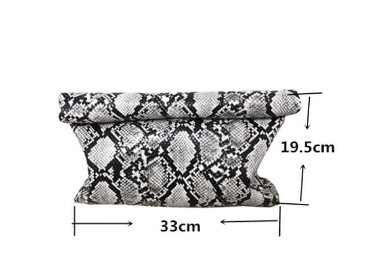 Designer Bags light luxury Fashion Women Evening Party Snake skin pattern Large-capacity leather hand-held pinch bag - view 7