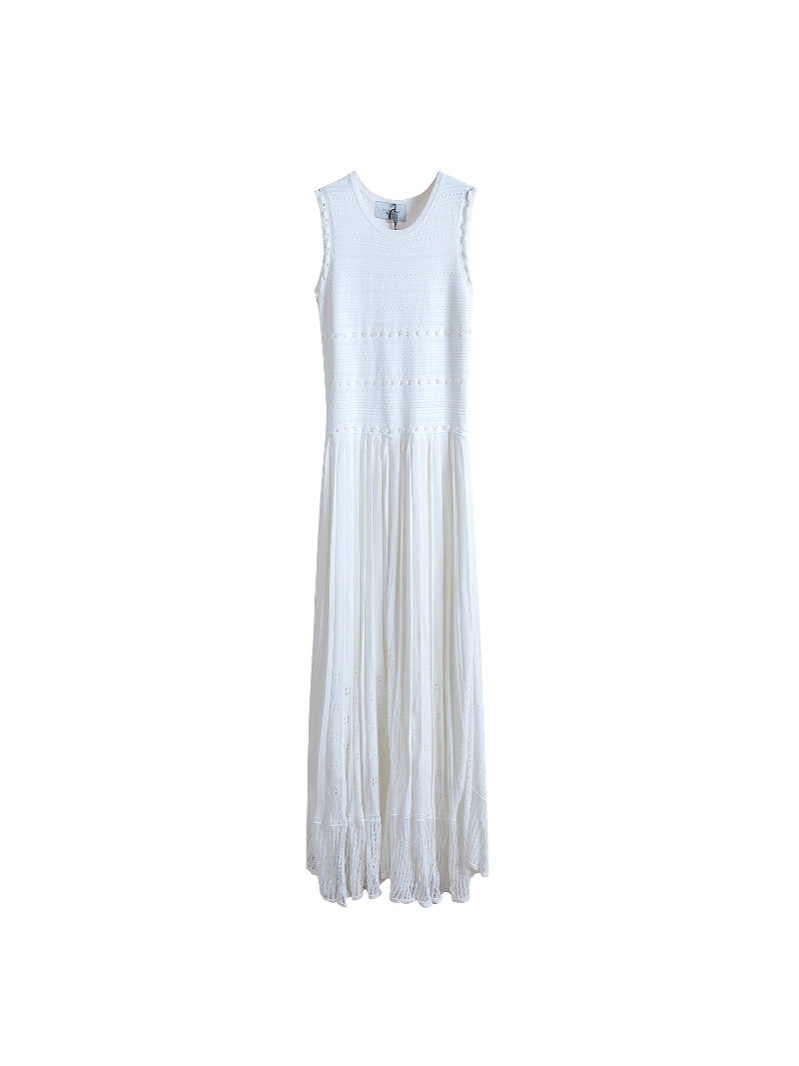 GC185 Summer French style gentle style pleated design sleeveless dress
