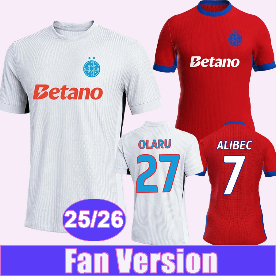 25 26 FCSB Mens Soccer Jerseys BIRLIGEA TANASE MICULESCU GHEORGHITA STOIAN CRETU OLARU CISOTTI Home White 3rd Football Shirts Short Sleeve Adult Uniforms