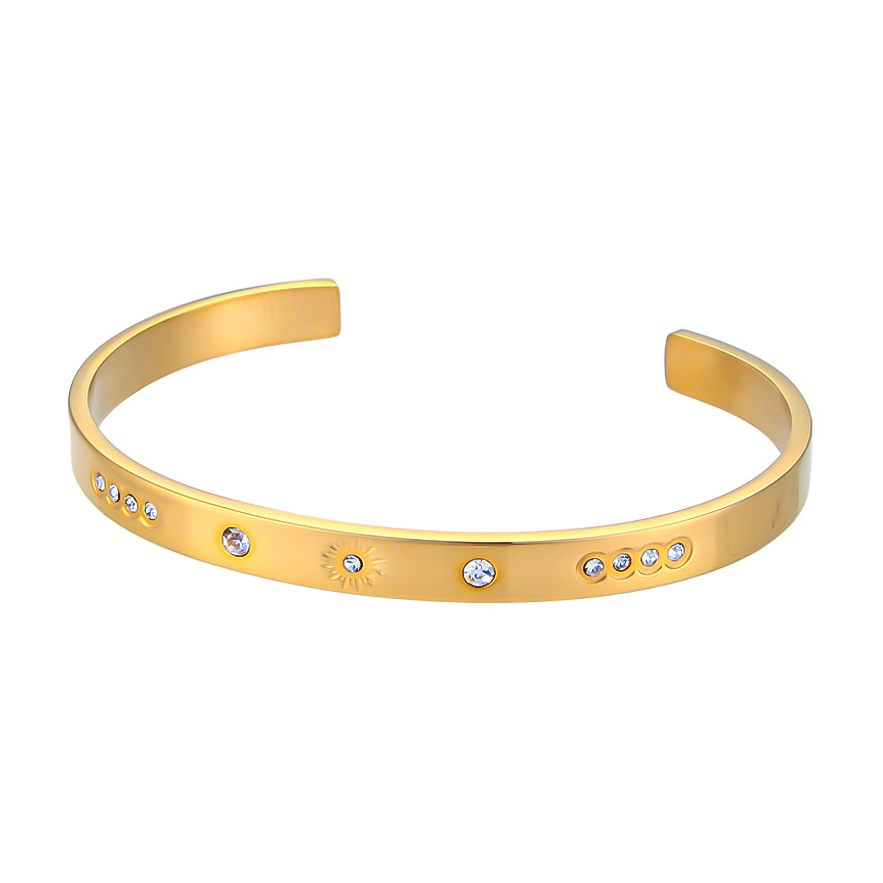 Bracelet Designer Bracelet Bangle Luxury Jewelry Hot Selling Open Cuff Stainless Steel Round Zirconia Octagram Star Pentagram Charm Bracelet for Women