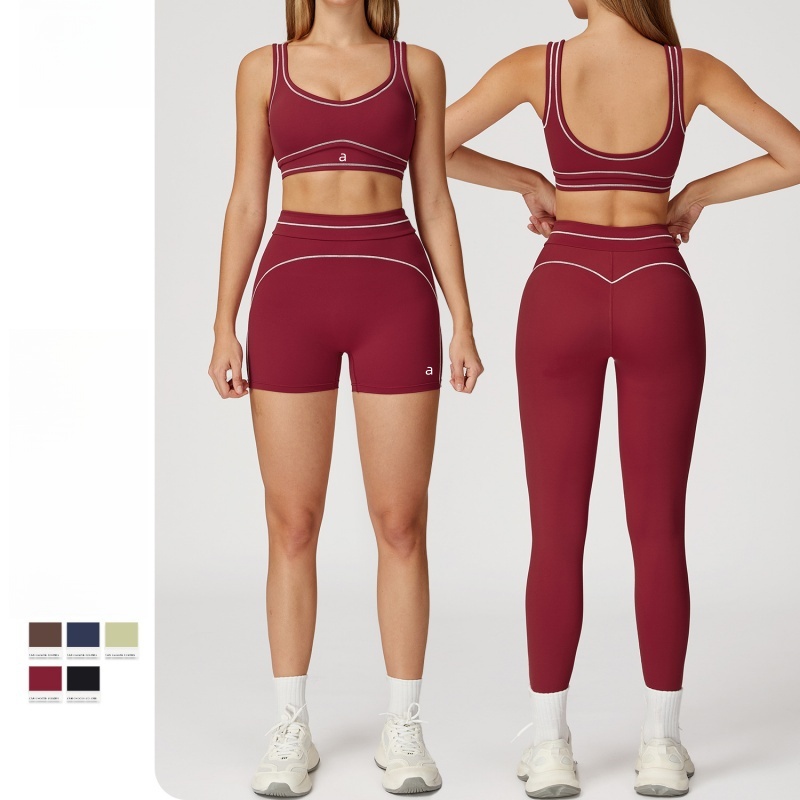 Womens Yoga Outfit Tw Pieces Suits Vest+Pants Set Exercise Close-Fitting Fitness Wear Running Elastic Workout Female running exercise Tracksuit