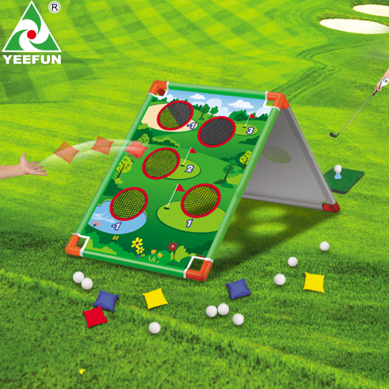 Authentic-Looking Children's Golf Game Setup for Outdoor Playtime Enjoyment