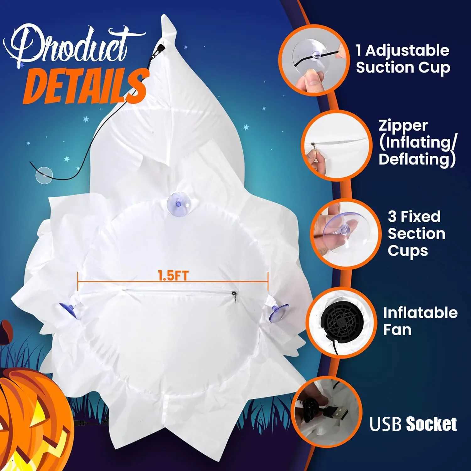 Halloween Inflatable Ghost Monster Decoration for Haunted House Spooky Party Supplies for Outdoor Garden and Yard Z250827