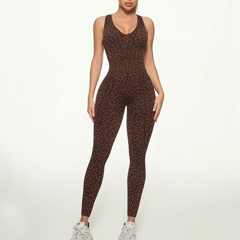 Quick Dry Seamless Peach Color Workout Onesie Ideal for High Impact Exercise Sessions