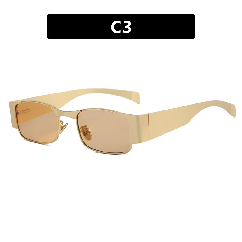 2025 Small Square Metal Sunglasses for Women Luxury Minimalist UV 400 Protection Fashion Shades