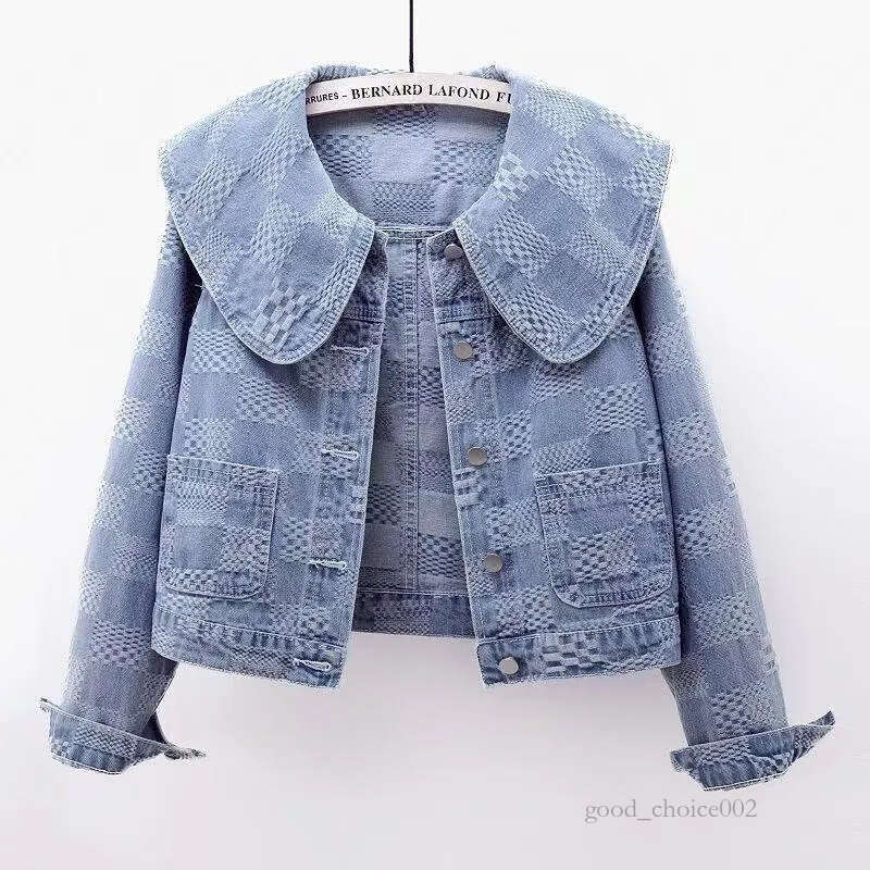 Lanjia- 2025 Early Autumn New Women's Vintage High-End Doll-Collar Short Denim Jacket Stylish Youthful Top E9e8f 69 D2