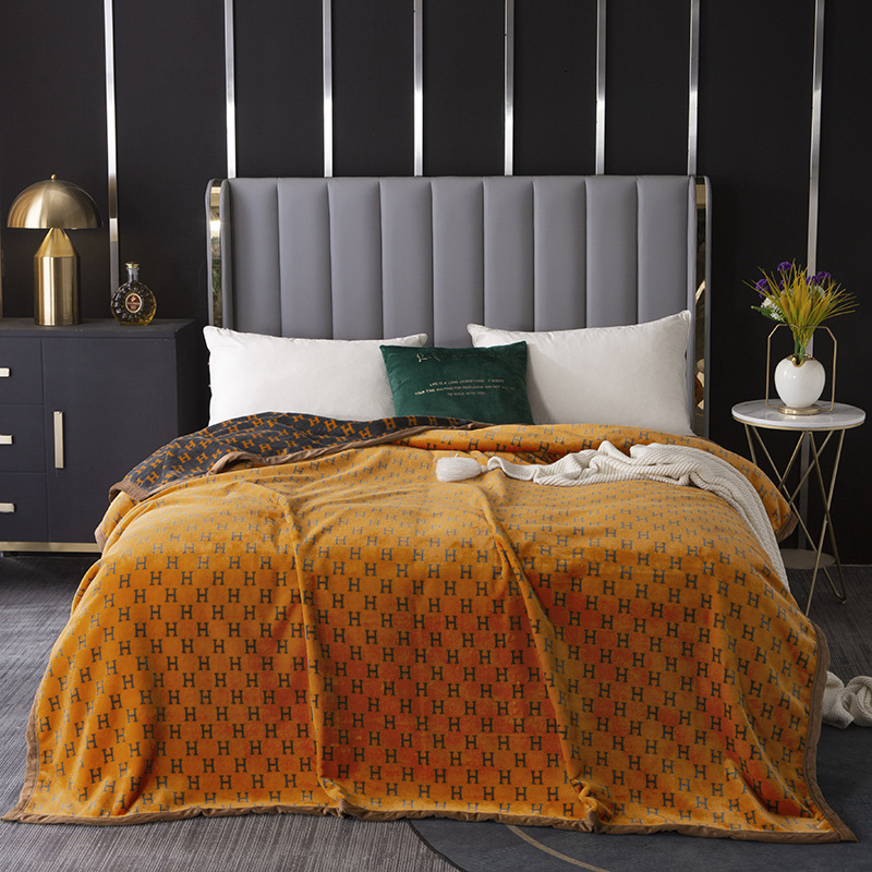 Light Luxury Series Double Layer AB Version Cloud Mink Milk Composite Lunch Break Cover Coral Velvet Air Conditioning Blanket ddmythur