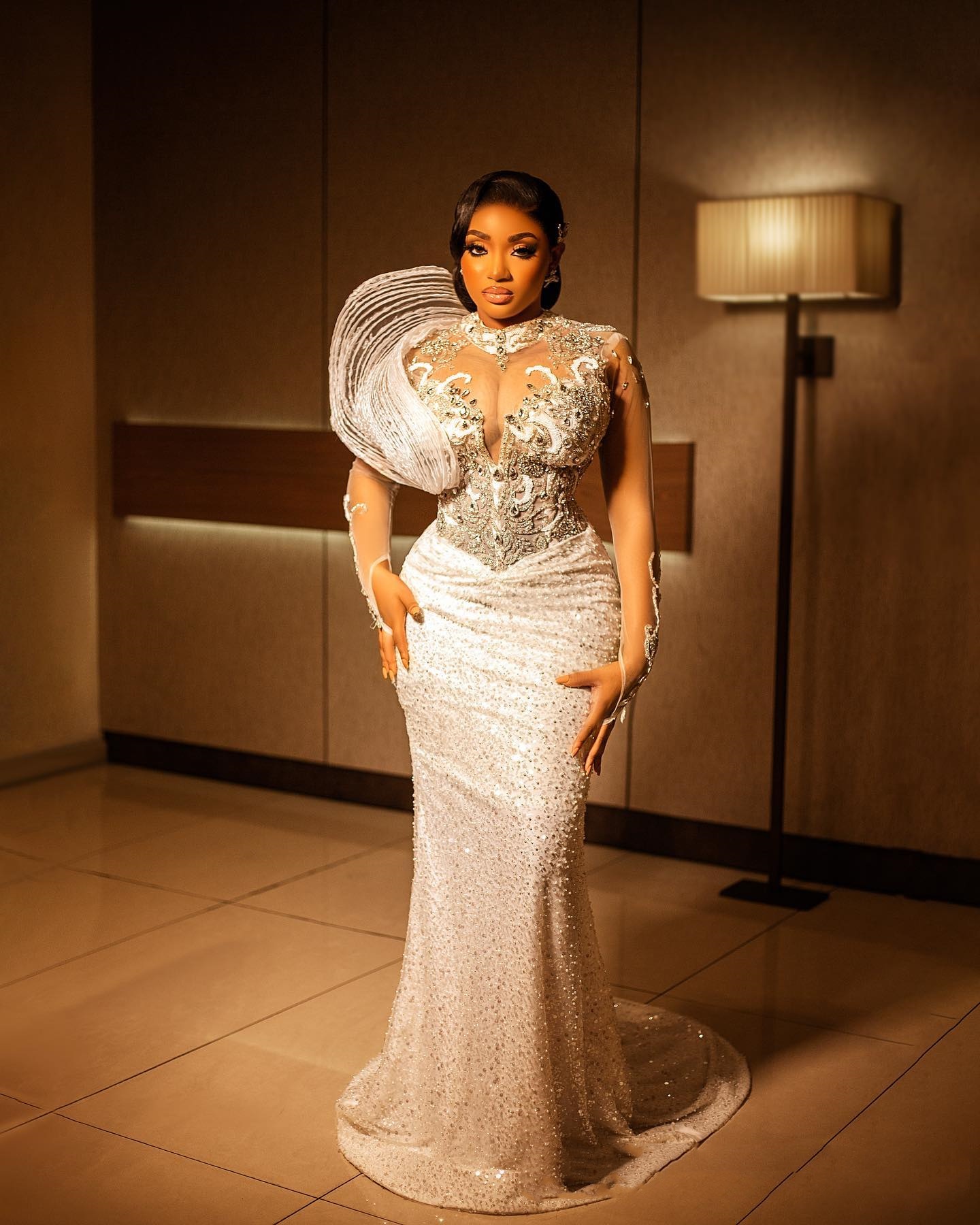 Mermaid Ivory Plus Size Prom Dresses 2025 Beaded Crystals Lace Stylish Evening Formal Party Second Birthday Engagement Gowns Dress For Special Occasio